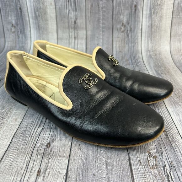 CHANEL Interlocking CC Logo Lambskin Loafers Black 17C G31630 Women’s Size 36 Eu - Picture 1 of 15